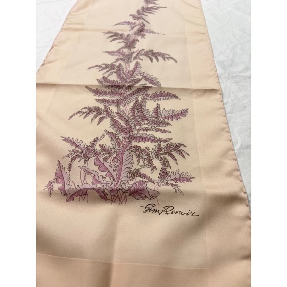 VTG Jim Renoir pink mauve fern pattern scarf. 11 x 52. vintage. headscarf - Picture 2 of 2